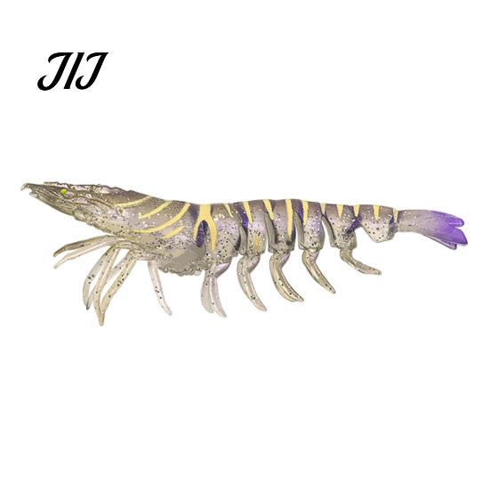 Flexible Fishing Baits 9.5cm/4.8g TPE Soft Bionic Shrimp Bait, Realistic Glitter Lure, Simulation Lifelike Swimming Prawn Swim Bait for Freshwater
