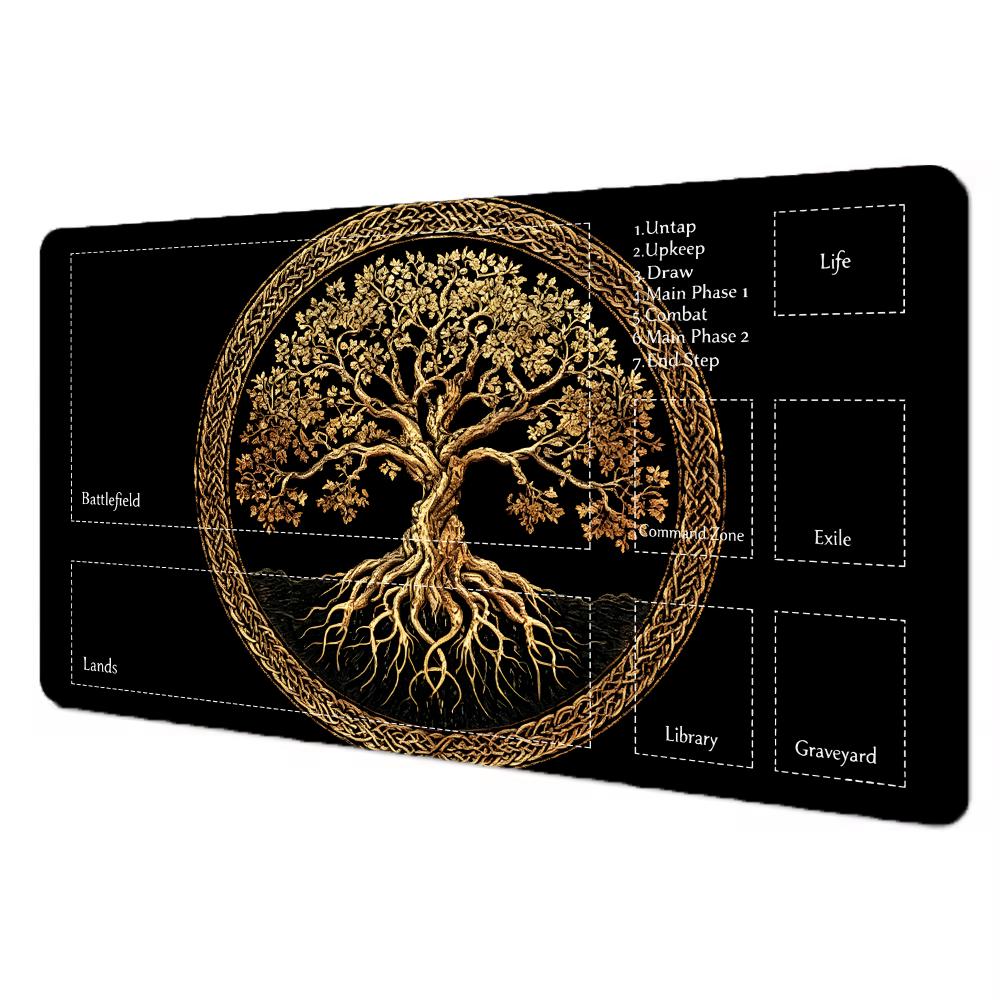 Golden Tree Of Life Tcg Playmat Mouse Pad Playmat Mtg Tcg Office Desk Mat For Work Game Pc Laptop Rug Carpet Mousepad