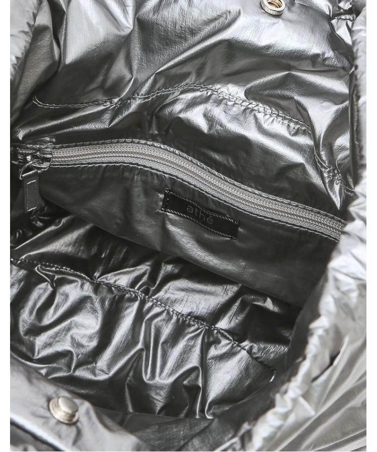 Athe Vanessabruno [Ruban] Glossy Gray Ribbon Backpack And Shoulder Bag S Aaba6F910G2