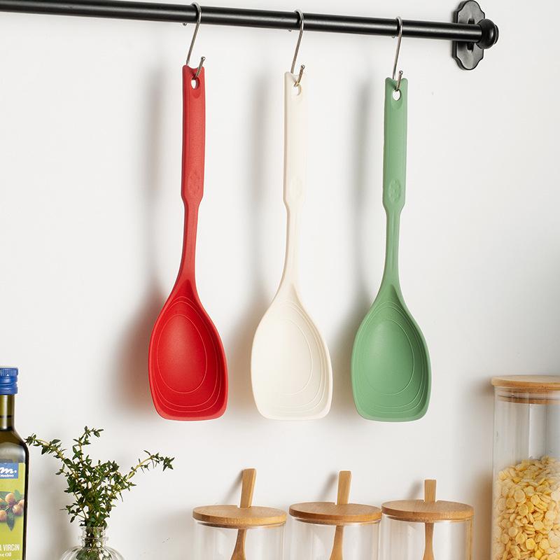 In-Stock High-Temperature Resistant Silicone Spatula Spoon with Scale for Non-Stick Pans