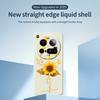 For Xiaomi 15 Ultra Case Golden Butterfly Sunflower Pattern Printing Straight Edge TPU Phone Back Cover