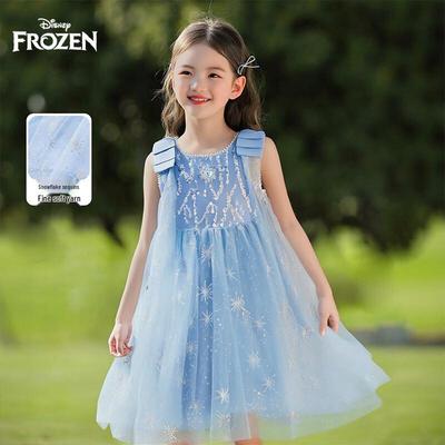 Disney Elsa Princess Summer Sleeveless Dress for Girls