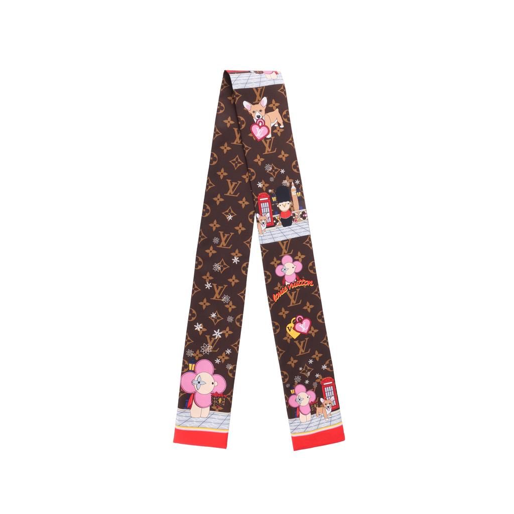 Louis Vuitton Christmas Collection London Xmas Headband Silk Scarf Men accessories Brown M00489