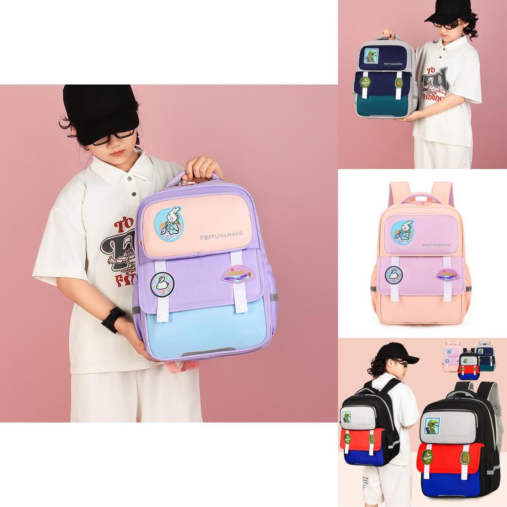 Cute Nylon School Backpack For Grades 3-6 Comfortable Arched Shoulder Straps