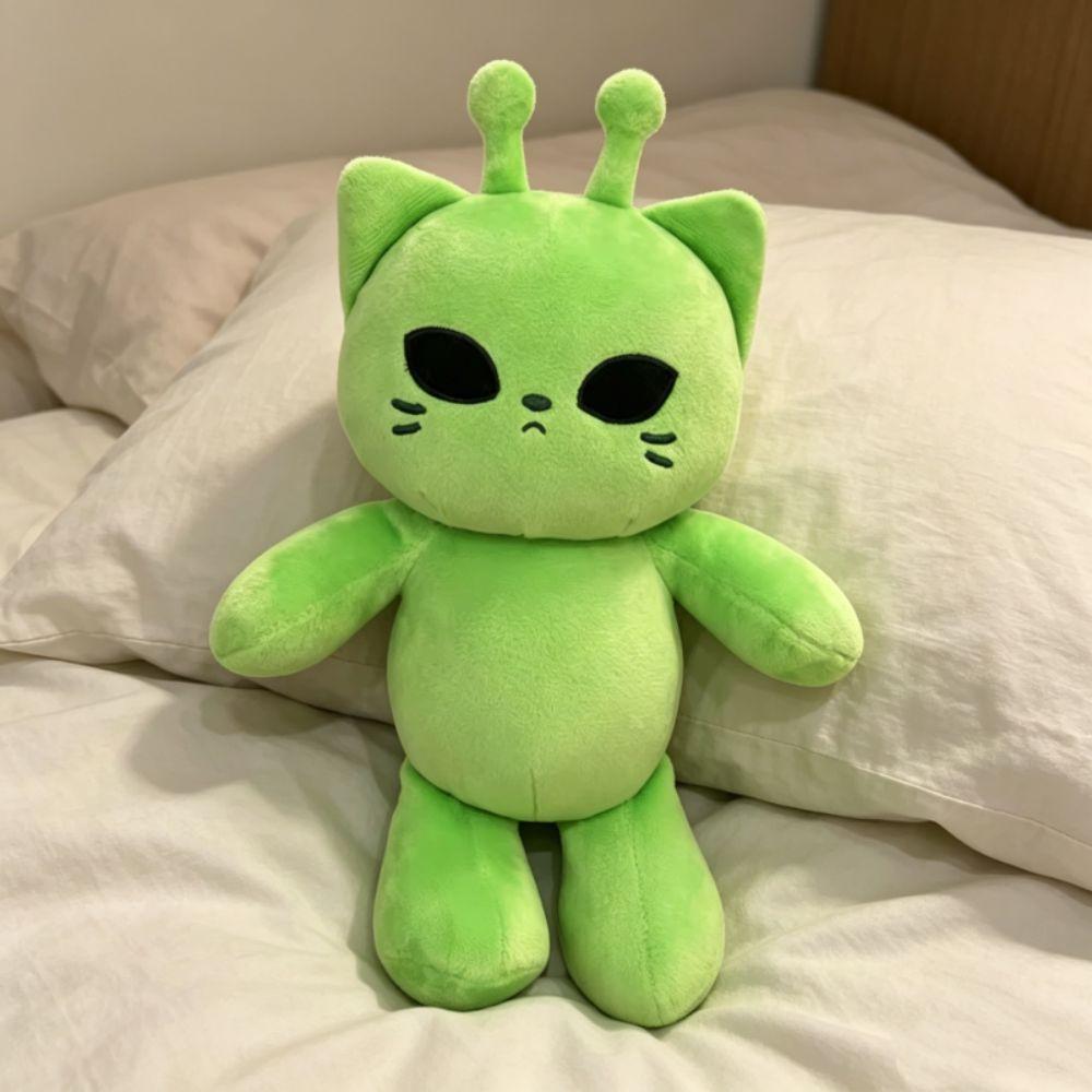 Green Alien Cat Plush Toy PP Cotton Space Cat Plushie Kids Toy Kitten Plushie Dolls Couple Gifts