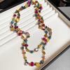 Cherry Gummy Crystal Heart Beaded Stackable Necklace - Summer Collarbone Chain Exquisite Design