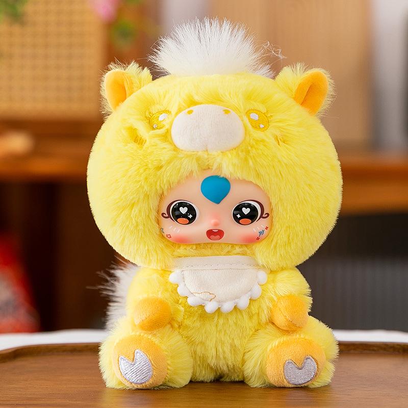 Cute Pet Pony Plush Toy New Year's Gift Vinyl Face Doll Pendant Zodiac Horse Mascot Desk Swing Approval
