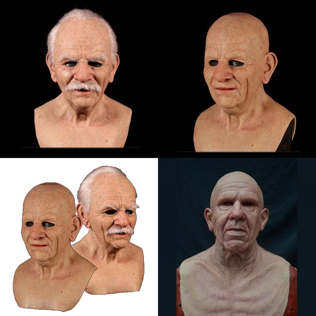 Realistische Latex Alte Mann Gesichtsmaske für Kostümparty Cosplay Kostüm Halloween Hochwertiges Material