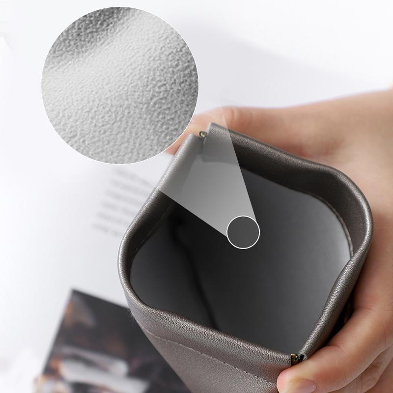 Pu Leather Makeup Storage Bag Waterproof Small Cosmetic Pouch Mini Short Wallet Bag Coin Purse Key Earbuds Credit Card Holder
