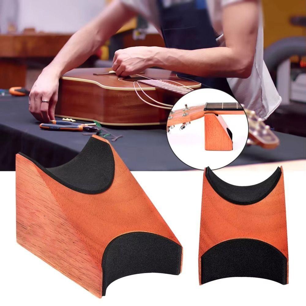 Mahogany Material Guitar Wooden Neck Bracket Multi-function Guitar Neck Stand Holder Bass Mandolin