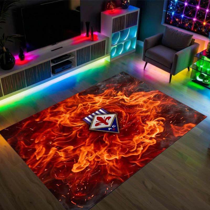 Fiorentina FC Design Crystal Velvet Carpet Cozy Non?Slip Printed Rug For Bedroom Living Room Entrance