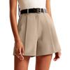 High Waist Wide Leg Shorts for Women Tailored Fit Pleated Front Belt Loops Casual Summer Bottoms with Side Pockets