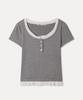 MIXXO Pattern Frill Layered T-Shirt Re Lwg412A_Miwhwg50Qa