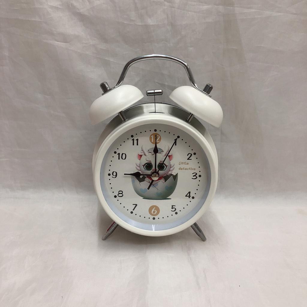 4-inch metal spray paint light color cartoon little dragon man ringing alarm clock children student bedside night light creation