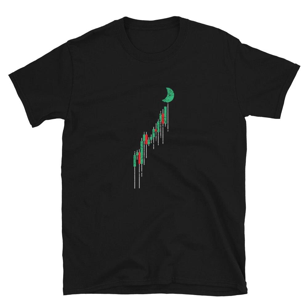 To the Moon Stock Chart T- Shirt trader vintage Tee M