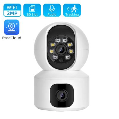 Two Lens IP Camera Dual Screen Shaking Head Machine WIFI Baby Monitor AI Human Body Detection Indoor Security Video Monitoring