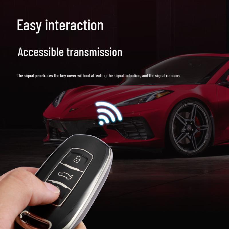 Geely Vision Car Key Cover, Soft Rubber Protective Shell for 2015-2020 Models.