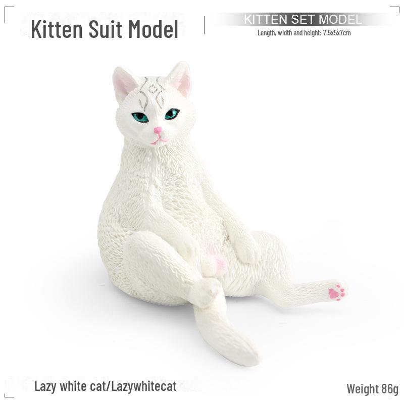 Seashell Cat Figurine: Realistic Kitten Toy Model