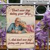 2D Flat 1pc Vintage Metal Sign, 8"x12" Aluminium Romantic Couple Wall Art, Multipurpose Home Decor, Love &amp; Dating Quote, Ideal for Wedding