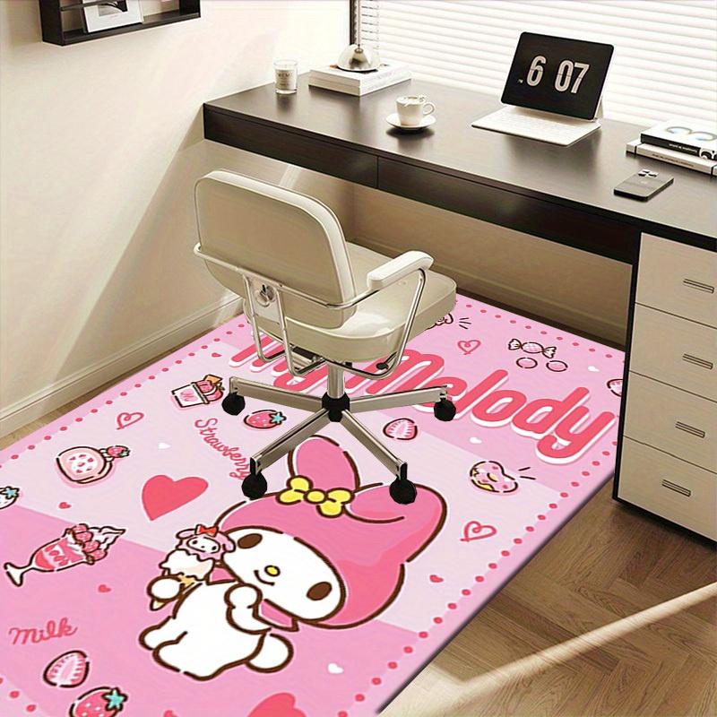 1pc Sanrio Kulomi Soft Printed Area Rug, Office Carpet, Under Chair Protector Blanket for Bathroom, Living Room, Bedroom, Laun