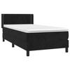 VidaXL Lit à sommier tapissier avec matelas Noir 100x200 cm Velours 3130885