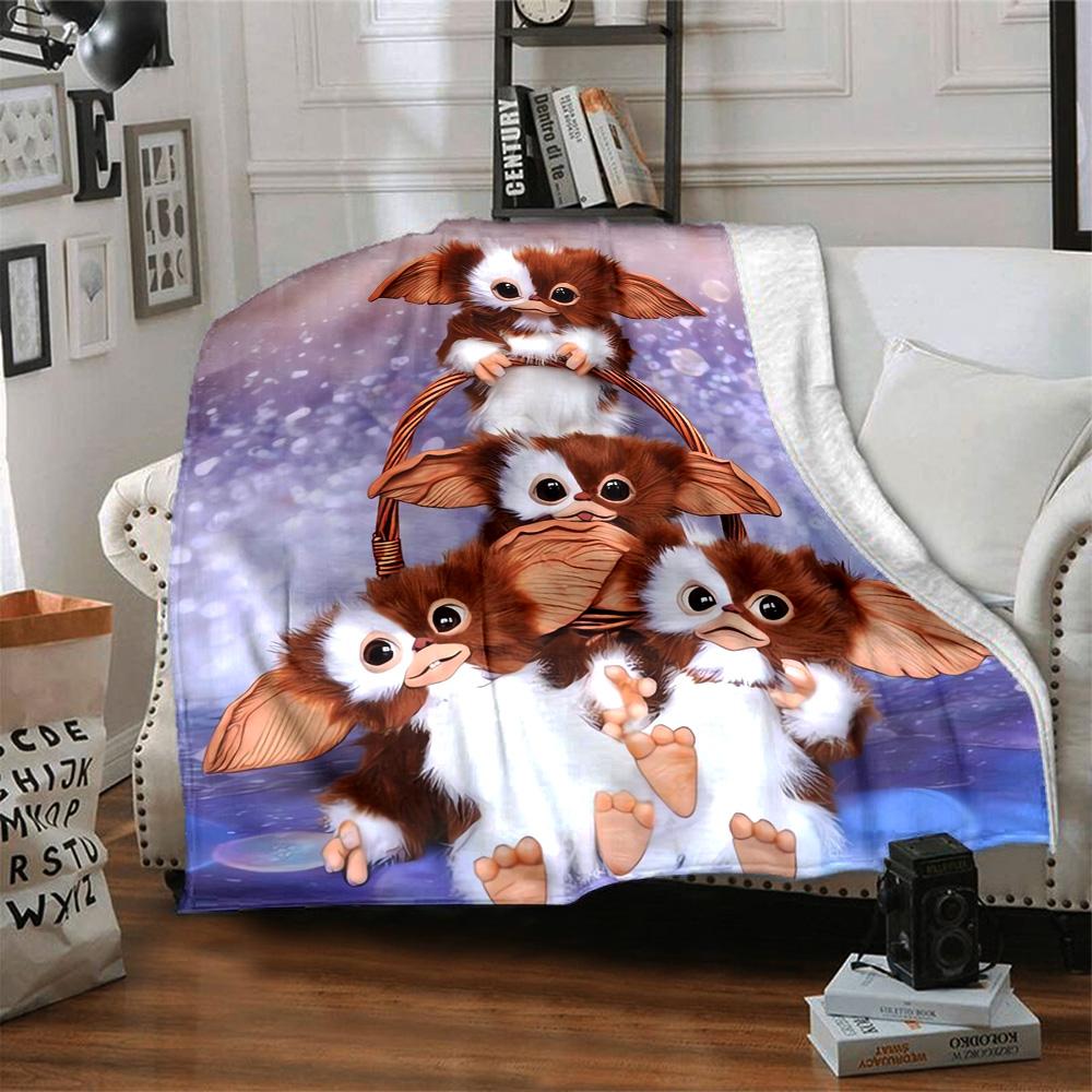 Gizmo Pile Basket Fantasy Flannel Blanket Super Soft Warm Cozy Blanket For Sofa Bed Office Travel Allseason Home Decor Gift