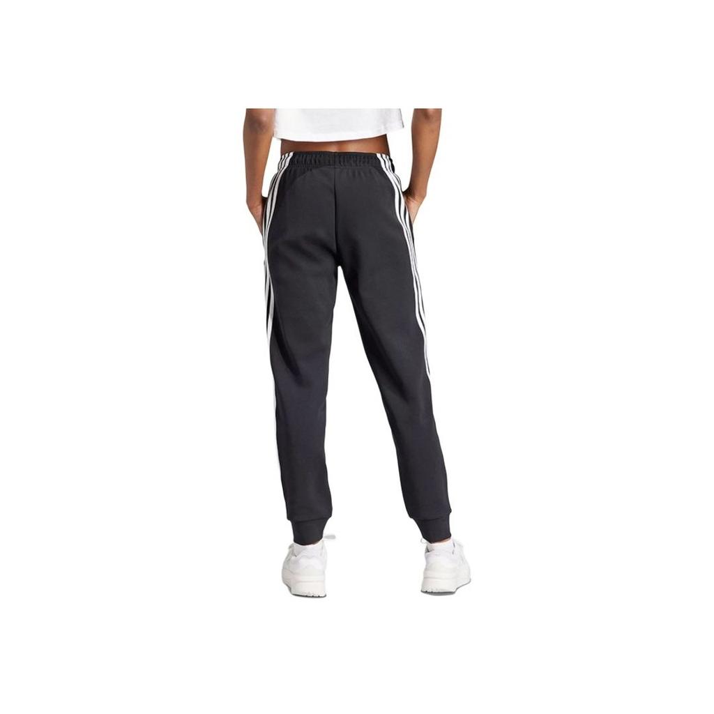 Adidas Three-Stripe Color-Block Logo Knit Joggers Women Bottoms Black IT6339