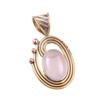 Natural Rose Quartz 925 Solid Sterling Silver Jewelry TwoTone Pendant 1.50" Q0F77