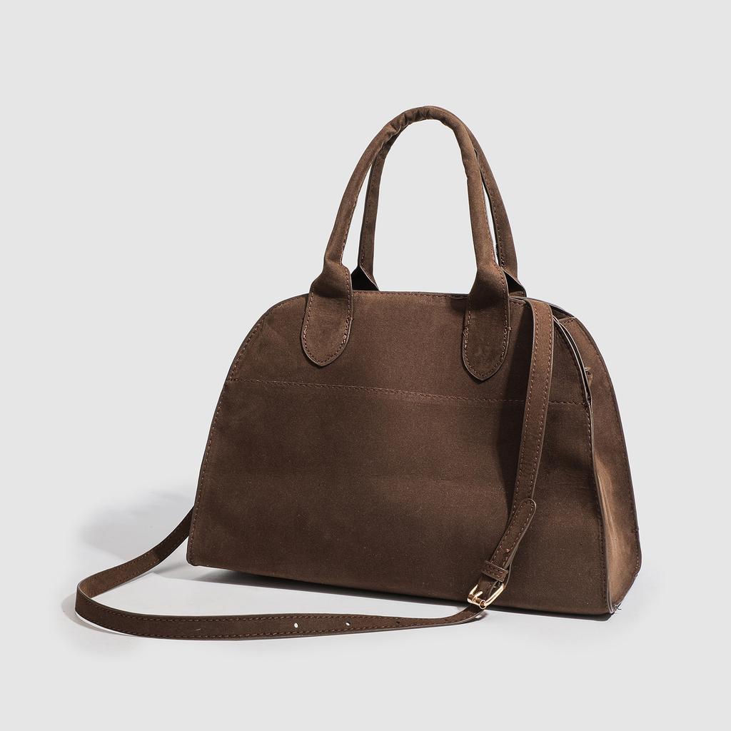 Retro semišová aktovka pro ženy na podzim a zimu Texturovaná kabelka přes rameno Módní taška pro dojíždění pro ženy