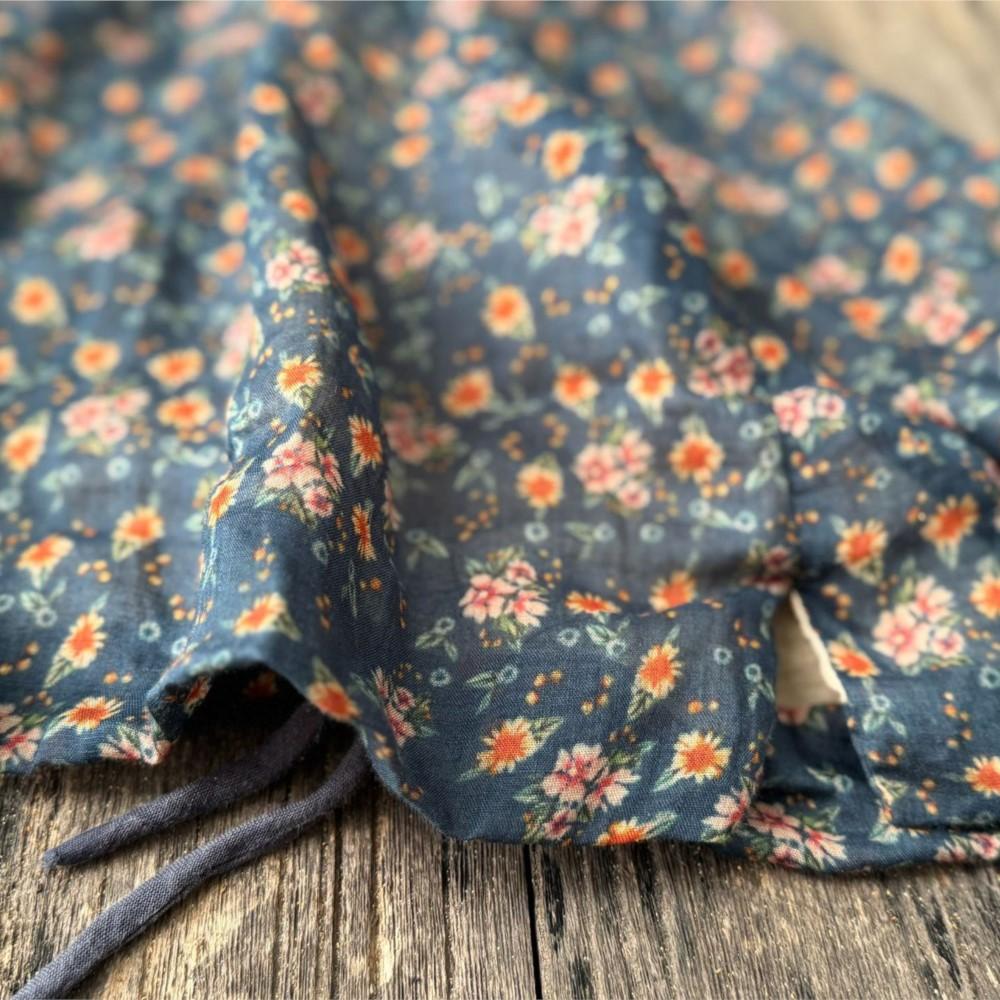Johnature Women Vintage Print Floral Shirts Tops V-Neck Long Sleeve Blouses Spring Chinese Style Shirts