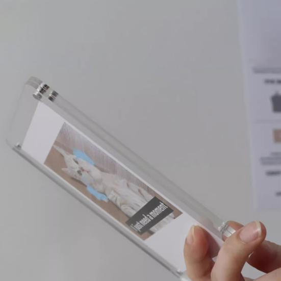 Acrylic Magnetic Photo Frame Double-Sided Clear Picture Display Frame Refrigerator