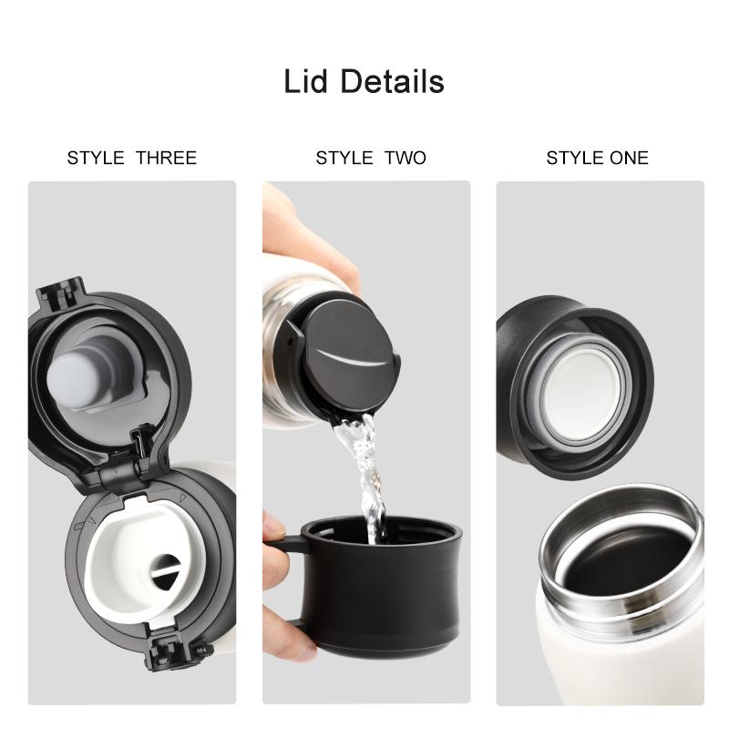 UZSPACE 500ml Vacuum Flask Stainless Steel Business Portable Leakproof Simple Shaker Drink Water Bottle Car Tea Cup