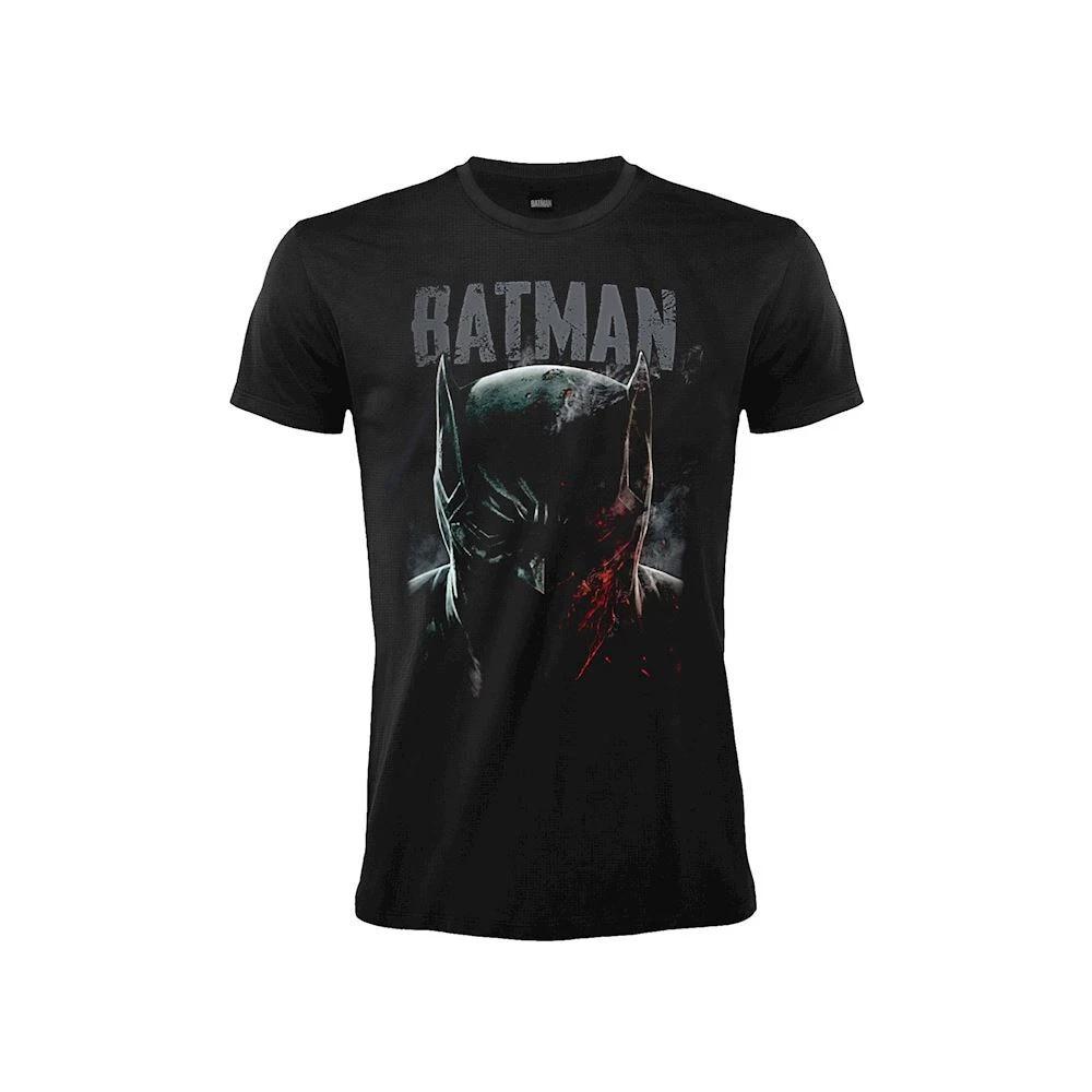 Batman T-Shirt - Sinister Grin - Original Official Mask Adult Black- S