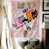 Nyan Cat Wandteppich Ästhetischer Wandbehang Gedruckter Stoffdecke Dekorative Wandteppiche für Schlafzimmer Wohnzimmer Heimdekoration