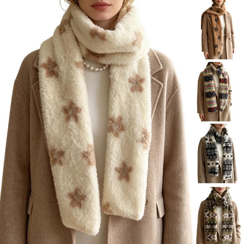 Thickened Plush Scarf with Warm Texture and AntiStatic Design for Adult Teens Cold and Breezy Weather Winter Activity Wear