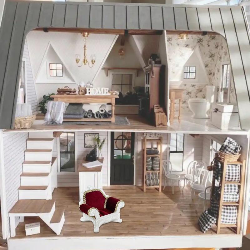 Portable Resin Accessories Showcase Decorative Stand Sofa Shape for Jewelry Display and Collectible Figurine Arrangement