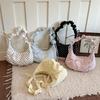 Bows Single-shoulder Bag, Women's Pleated Dumpling Bag, Simple Cross-body Bag