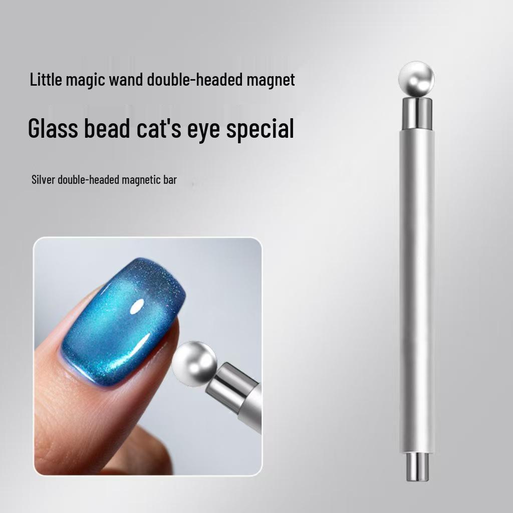 Двусторонний магнит для ногтей  Кошачий глаз  со стальными шариками для широких светоотражающих стеклянных бусин
