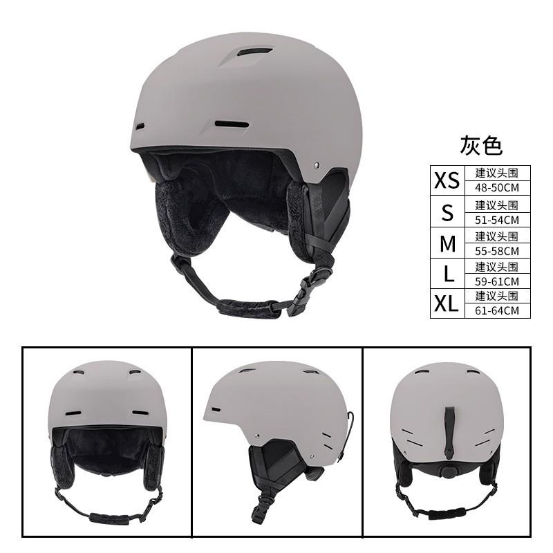 Unisex Adult Ski Helmet With Goggles Strap Windproof Safety Half Winter Snow Sports