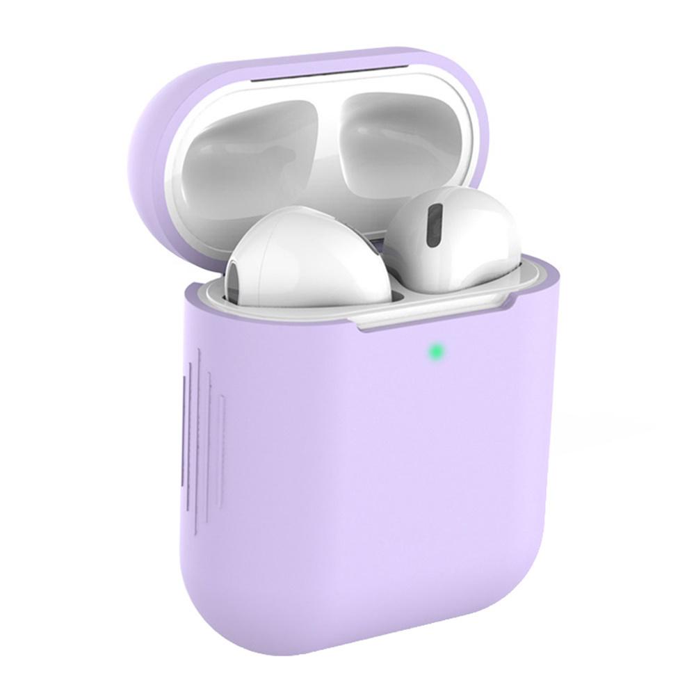 

Чехол Yvonne для беспроводных наушников, полная защита для Air-pods 1 2 светло-фиолетовый