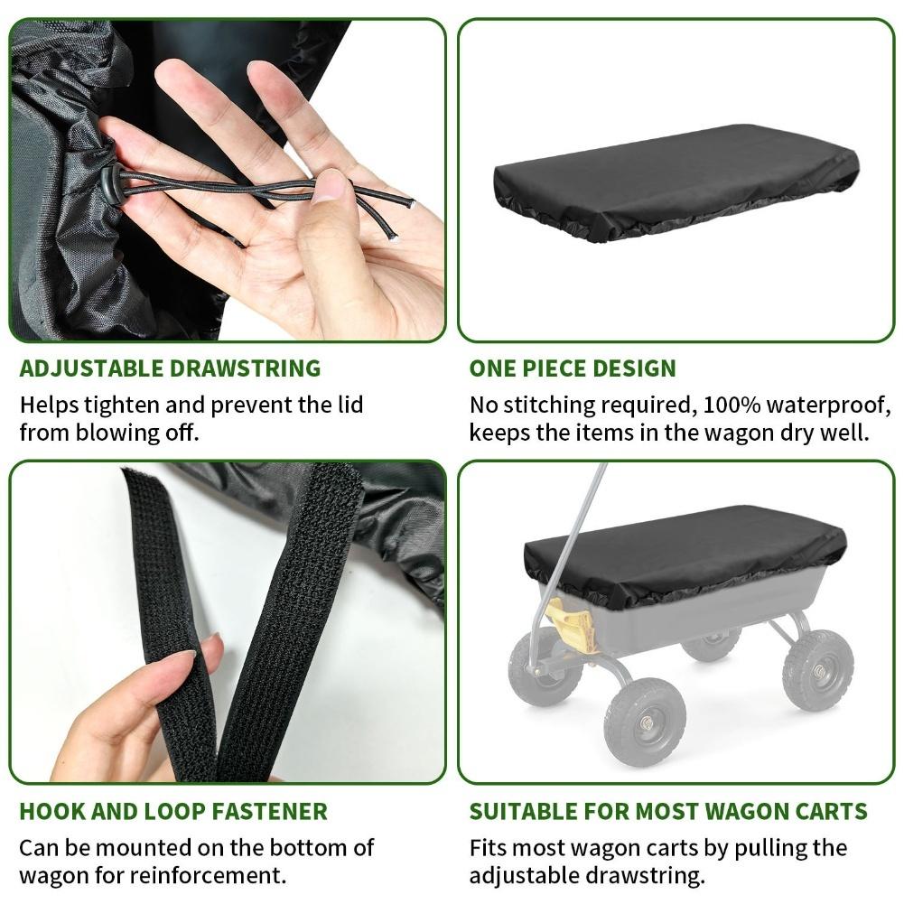 Heavy Duty Rain Cover for Collapsible Wagons Made of 600D Oxford Cloth Protects Folding Carts Outdoors Sized 140x94cm