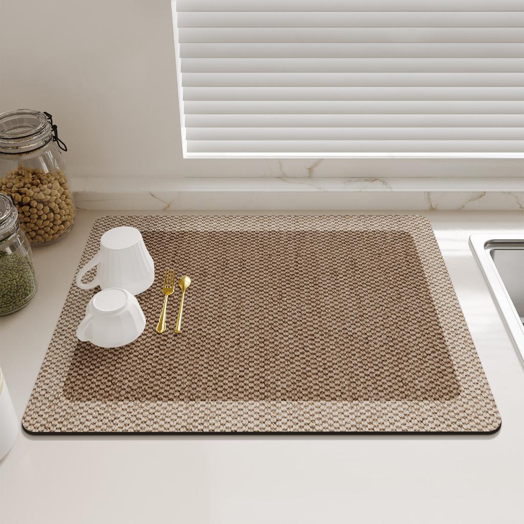 Kitchen Dish Drying Mat Antiskid Coffee Drain Pad Waterproof Tableware Heat Resistant Counter Top Mat Faucet Draining Placemat