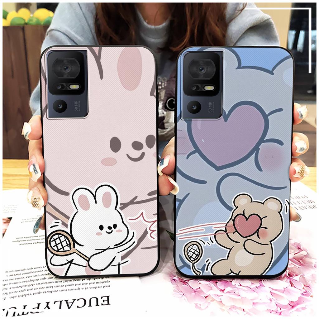 Couple Cartoon Phone Case For TCL 40SE/T610K Dirt-resistant Phone Pouch Cute Protective Anti-knock Anti-dust Silicone