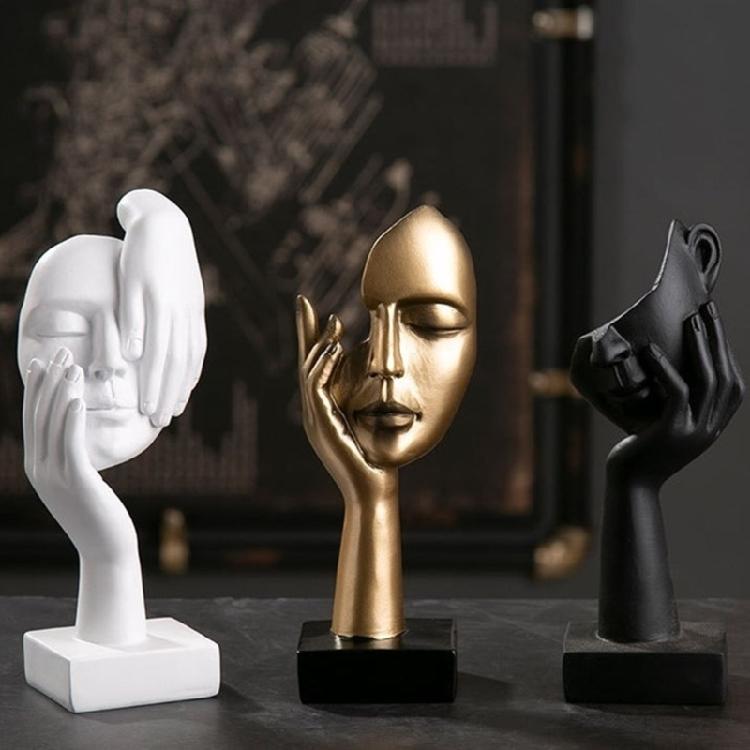 Abstract Art Woman Face Statue with Strong Texture for Office Home Decoration