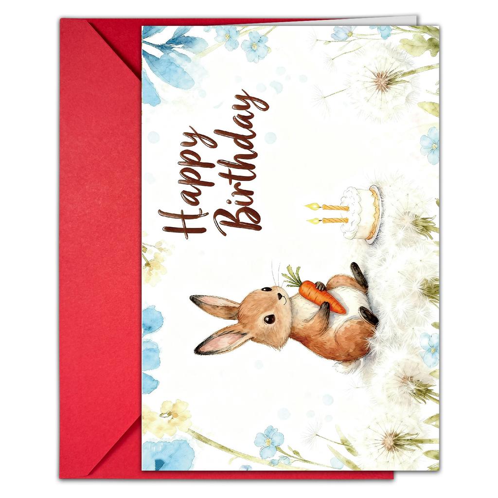 Watercolor Wind Birthday Greeting Card Envelope Set Handwritten Greetings Card Message Large Size