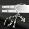 Double Theme Dance Headphone Keychain Artistic Alloy Accessory Compact Design Ballet Bag Charm Keyholder For Enthusiasts