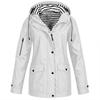 Damenmode Einfarbige Kapuzenjacke Locker Lässig Wasserdicht Outdoor Jacke Leichter Windbreaker Regenmantel für Wandern Camping