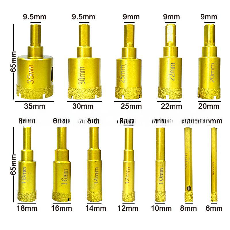 12-Piece Multi-Function Diamond Drill Bit Set for Tile, Glass, Ceramic, and Marble