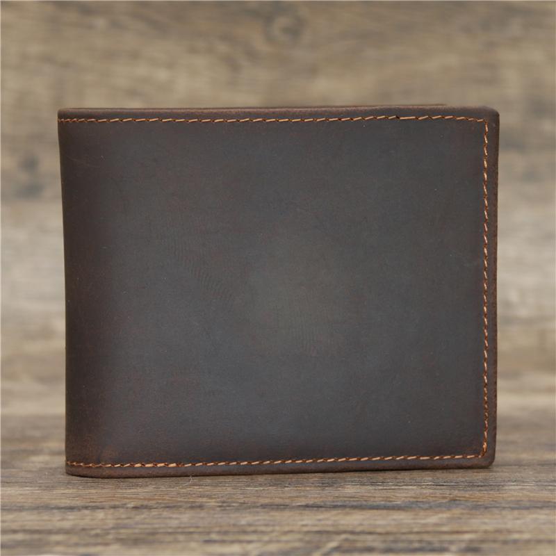 

Ретро мужской короткий кошелек First Crazy Horse кожаный многофункциональный кошелек для нескольких карт портмоне повседневный деловой универсальный