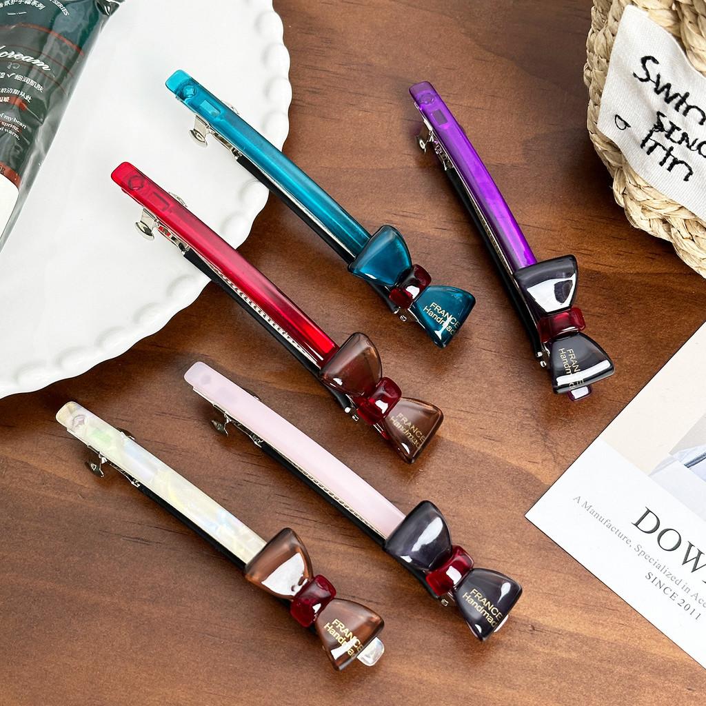 Premium Quality Acetate Spring Hair Claw Clip With Chic Bow Design For Ladies